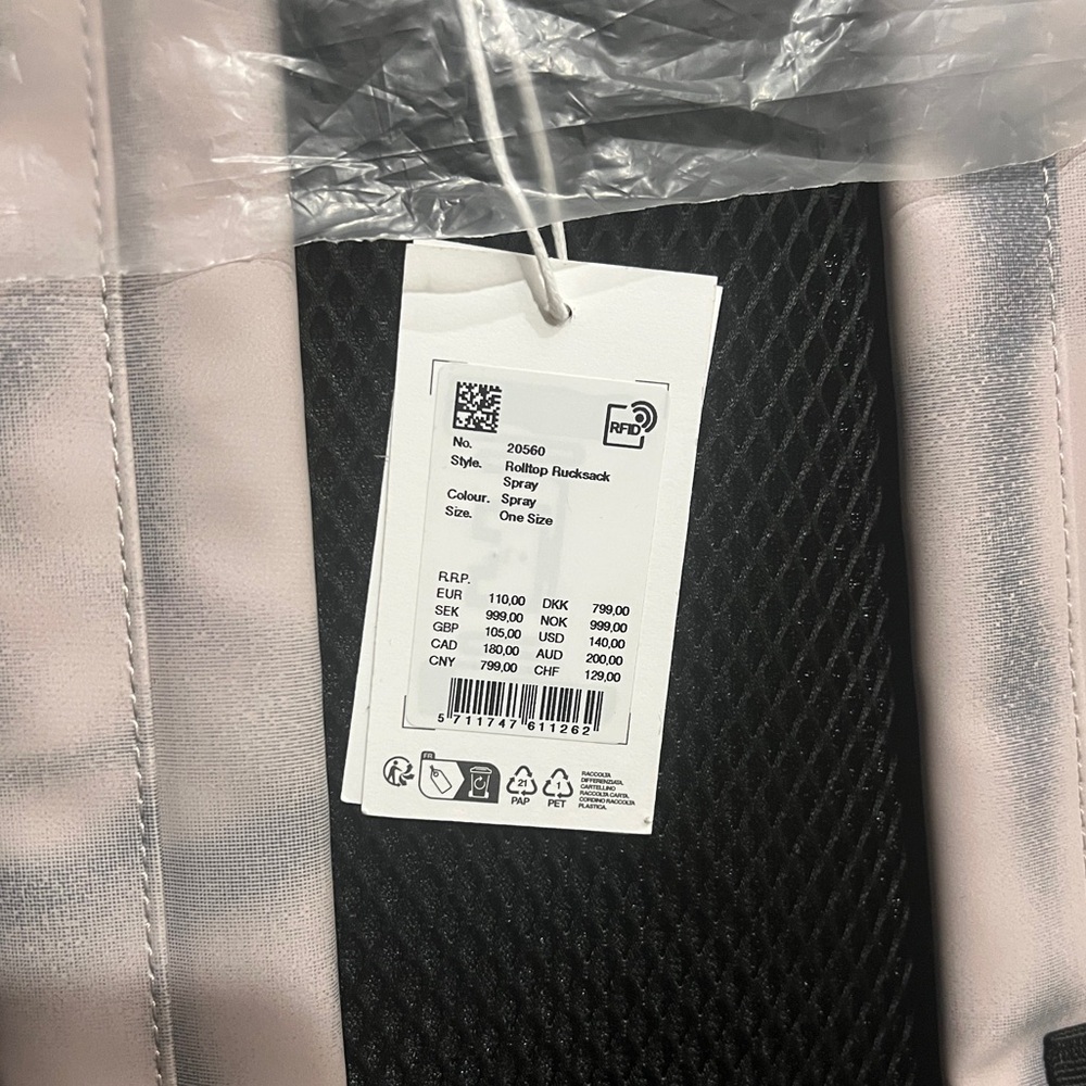 RAINS Rolltop Rucksack White Spray Pattern (Sold Out color) - Picture 5 of 5